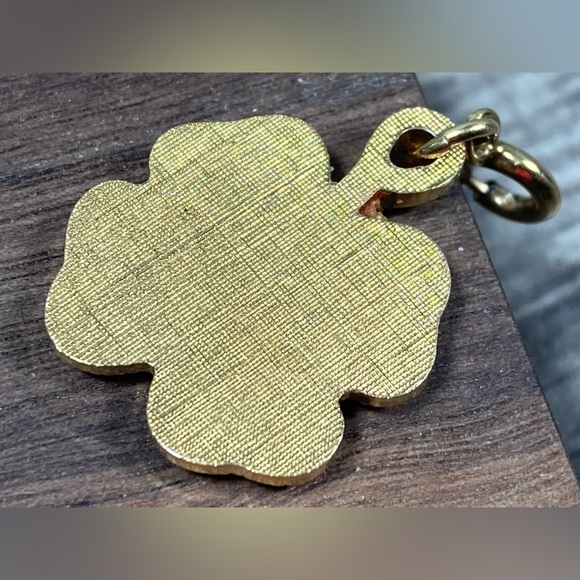Vintage Monet Gold Four-Leaf Clover Pendant Charm - Picture 8 of 9